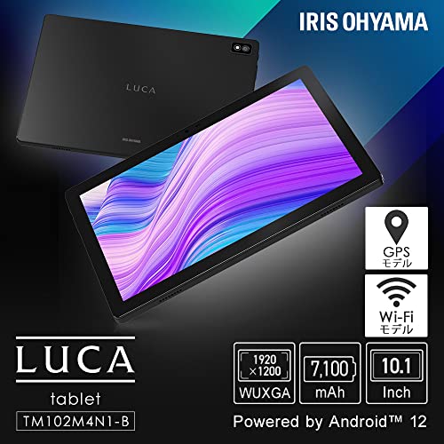 アイリスオーヤマ タブレット 10インチ wi-fiモデル Android12 動画視聴 日本語サポート FHD 1920x1080 メモリ4GB ストレージ64GB 8コア アンドロイド LUCA TM102M4N1-B