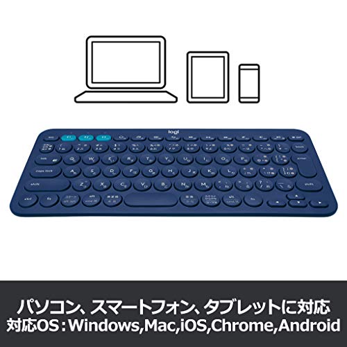 ロジクール ワイヤレスキーボード 無線 キーボード 薄型 小型 K380BL Bluetooth ワイヤレス Windows Mac iOS Android Chrome K380 国内正規品