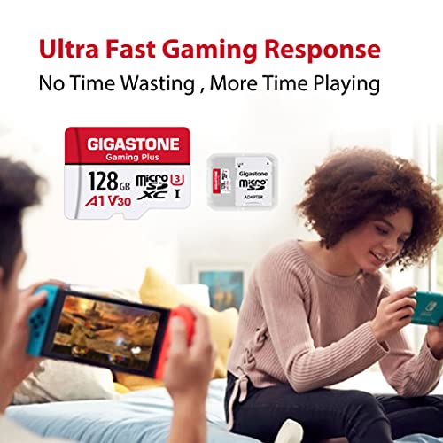 Nintendo Switch動作確認済 Gigastone マイクロsdカード 128GB 5枚セット 転送速度100MB/S 高速 Full HD 4K UHD動画, UHS-I A1 V30 U3 C10国内正規品