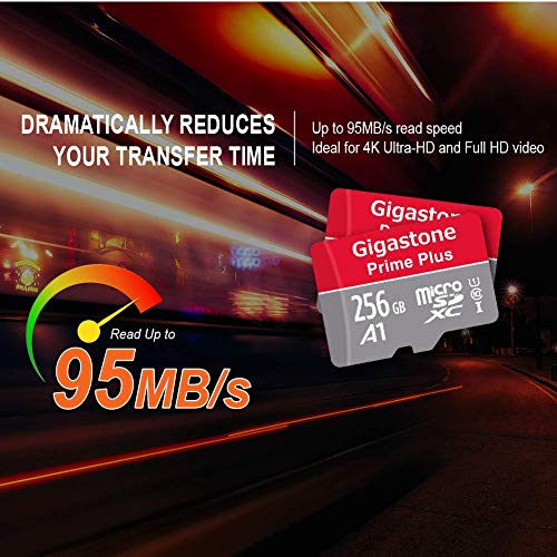 Gigastone Micro SD Card 256GB マイクロSDカード フルHD UHS-I A1 U1 95MB/S Full HD SDアダプタ付