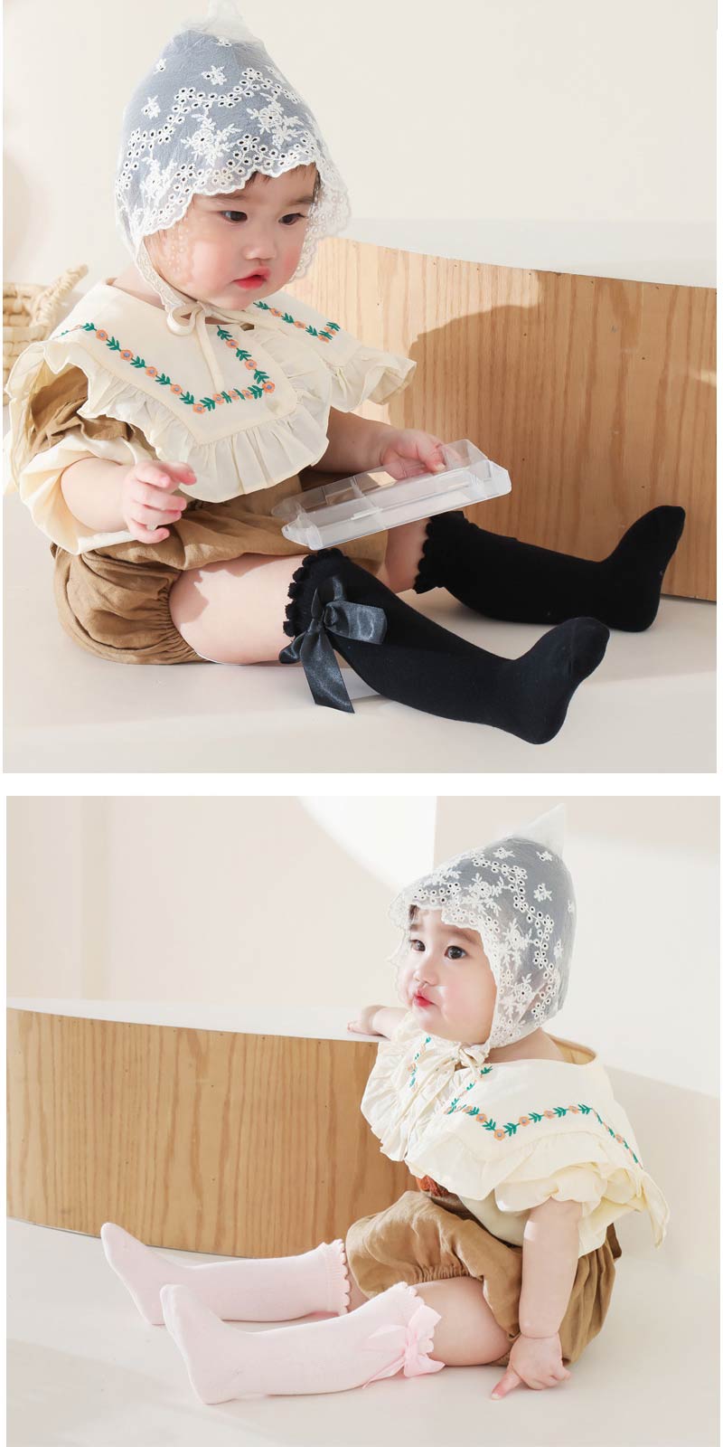 ベビー ソックス 赤ちゃん 靴下 子供靴下 綿 かわいい リボン かわいい 快適 ニーハイソックス キッズ コットン 柔らかい nk1161 2