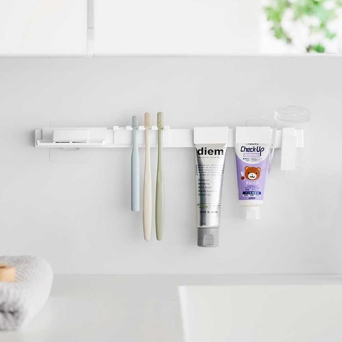 歯ブラシホルダー フィルムフック 歯ブラシ&歯磨き用品 収納 浮かせて収納 タワー 山崎実業 tower ホワイト ブラック 1879 1880 歯ブラシスタンド 歯ブラシホルダー yamazaki タワーシリーズ