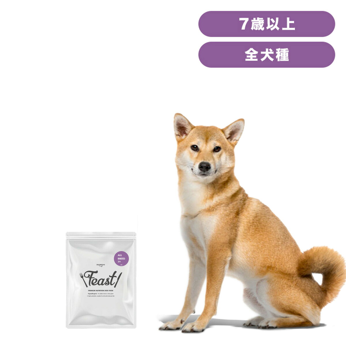 INUMESHI　フィースト　7歳以上　全犬種用　200g　おためしパック　ドッグフード　高齢犬用　小型犬　中型犬　大型犬…