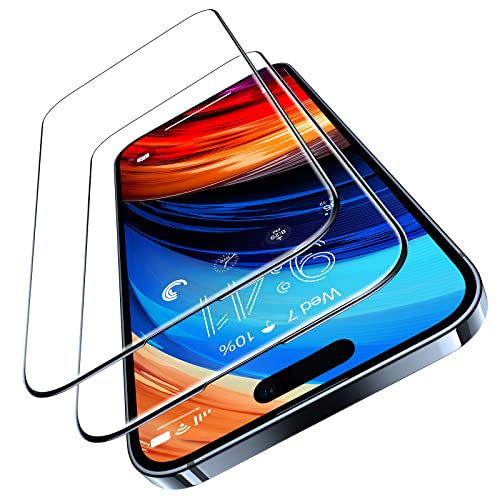 「米軍規格 宇宙航空材料」TORRAS iPhone 14 Pro Max 用ガラスフィルム 全面保護 強化極細黒縁 9H越え さらさら手触り 2枚セット 6.7インチ アイフォン14プロマックス用 フィルム GlassGo Series