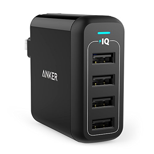 Anker PowerPort 4 (40W 4ポート USB急速充電器) PSE認証済 / PowerIQ搭載 / 折りたたみ式プラグ搭載 iPhoneAndroid各種対応 (ブラック)