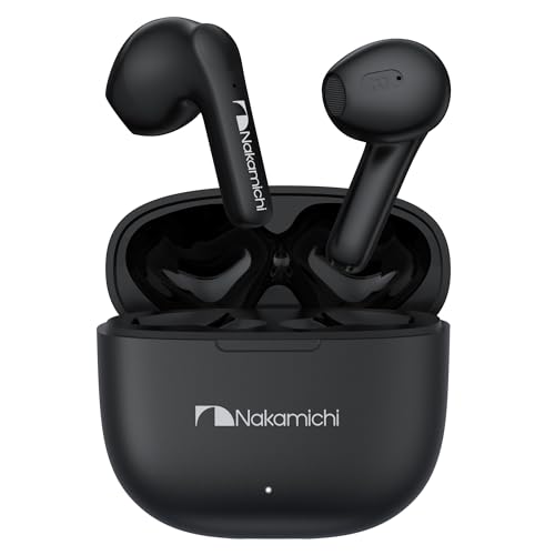 Nakamichi ナカミチサウンド Bluetooth 5.3 完全ワイヤレスイヤホン/無線/日本語の音声プロンプト ハンズフリー通話/最大22時間音楽再生/65ms低遅延/片耳モード/TW015 ブラック