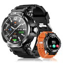 スマートウォッチ 2024年新登場 1.52インチ高精細大画面 2色バンド付 軍用規格 Bluetooth5.3通話 スポーツウォッチ 600mAh長持ちバッテリー 着信音設定 腕時計 IP68防水 100 運動モード smart watch 350