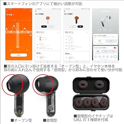 JBL TUNE FLEX GHOST ワイヤレスイヤホン bluetooth 2ウェイ装着/ノイズキャンセリング/IPX4/ブラック/JBLTFLEXGBLK 3