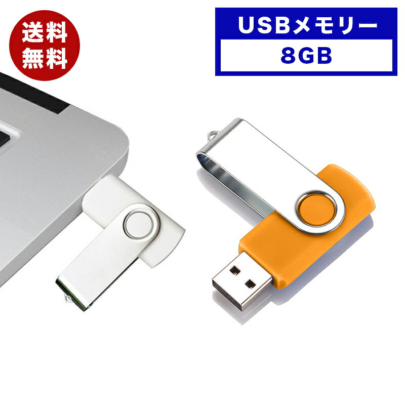 USBメモリー 8GB オレンジ usb メモリ usbメモリー フラッシュメモリー 小型 高速 大容量 コンパクト シンプル コンパクト USB2.0