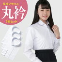長袖 女子 学生丸衿ブラウス 白 ポリエステル45% 綿55% 3枚セット 145A-175A 155B-175B