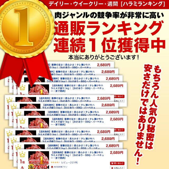 極旨秘伝タレ漬け 牛ハラミ 1kg 肉 焼肉 味付け肉 約4-6人前 冷凍 食品 お肉 牛肉 bbq 安い 訳あり はらみ 2