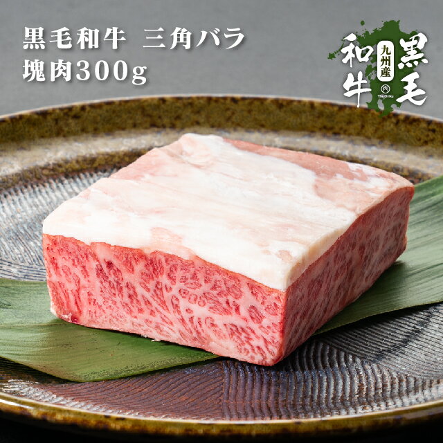 牛肉 九州産黒毛和牛 三角バラ 塊肉 ブロック 300g 冷凍 焼肉 バーベキュー
