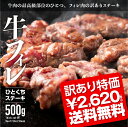 焼肉 訳あり 牛ヒレ肉 ひとくちステーキ 500g 冷凍 食品 肉 牛肉 フィレ わけあり やわらか 焼き肉 家飲み 2