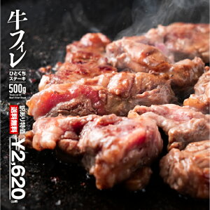 訳あり 牛ヒレ肉 ひとくちステーキ 500g 冷凍 食品 肉 牛肉 フィレ わけあり 焼肉 やわらか 焼き肉 家飲み