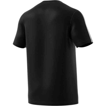 アディダス メンズ エッセンシャルズ 3ストライプス 半袖Tシャツ ブラック 送料無料
