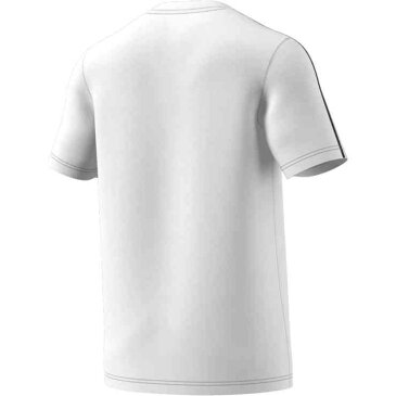 アディダス メンズ エッセンシャルズ 3ストライプス 半袖Tシャツ ホワイト 送料無料