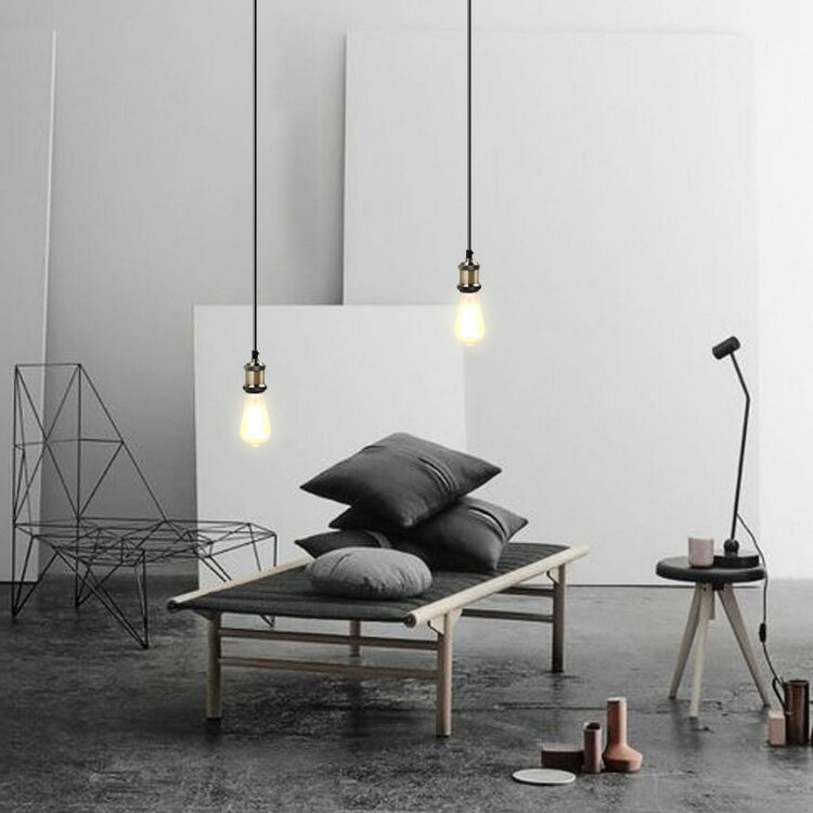 【数量限定セール】真鍮ソケットE26用 ペンダントライト1灯 引掛シーリング用 ダクトレール用電球ソケット コード1m レトロ おしゃれ LED対応