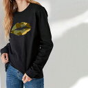 Tシャツ ロンT クルーネック 丸首 綿 長袖 カットソー メンズ レディース シンプルだから合わせやす 大人かわいい オシャレ ペア カップル おそろ リンクコーデ kiss 唇 リップ キス 迷彩 男女ペアでも使えるコーデ幅の増えるシンプルロンTです!!