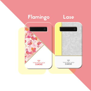 モバイルバッテリー充電器iPhoneGalaxyXperiaAQUOSARROWSスマートフォンiPad高速充電軽量マーブルmarble大理石フラミンゴflamingoレースホワイトウッドdiamondかわいい