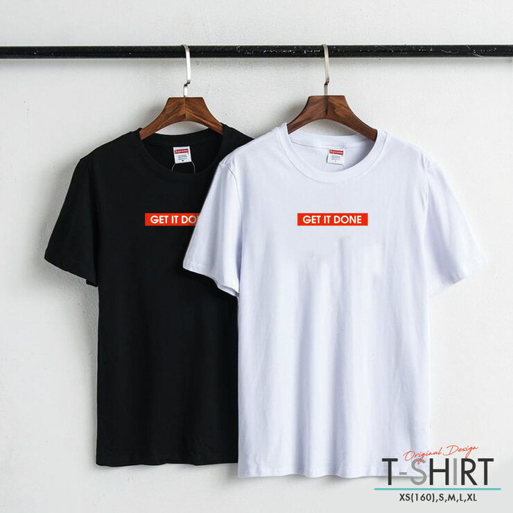 楽天NO OtherTシャツ レディース メンズ クルーネック 丸首 綿 半袖 カットソー ロゴ プリント 大人かわいい オシャレ ペア カップル おそろ リンクコーデ ボックスロゴ Get it done かっこいい 可愛い 大人かわいい