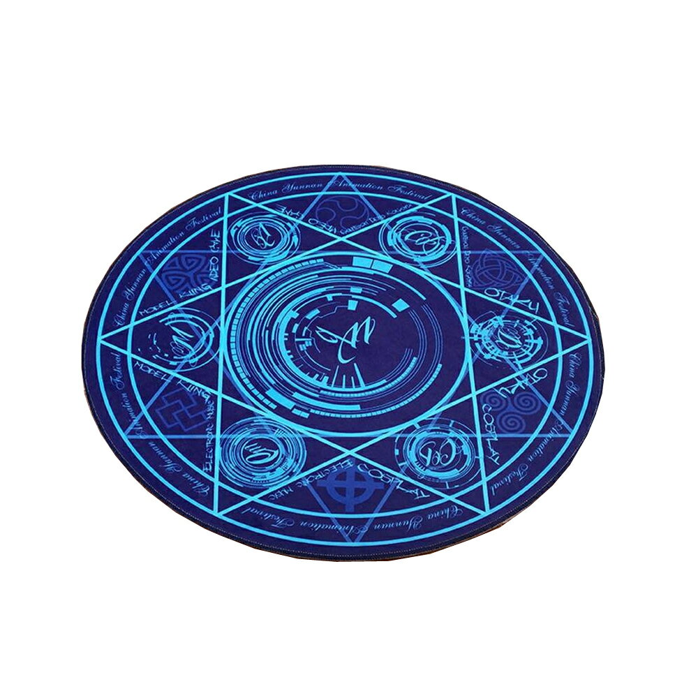 魔法陣 カーペット チェアマット 六芒星 60cm 滑り止め加工 魔方陣 魔術 魔法 丸形 丸型 マット