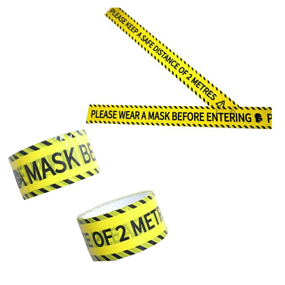 ソーシャル ディスタンス OPPテープ 2種セット 4.8cm×25m PLEASE WEAR MASK BEFORE ENTERING / PLEASE KEEP A SAFE DISTANCE OF 2 METERS