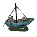 水槽 アクアリウム 飾り 沈没船 海賊船 オブジェ 幻想的 オーナメント 綺麗 13.5cm×5cm×12cm