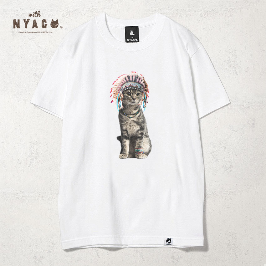 猫好き 猫 tシャツ 誰でも おしゃれ に着れる！ 男女兼用 猫 ブランド 【 with NYAGO 】 白 黒 tシャツ かわいい 肉球 しっぽ 可愛い ギフト 誕生日 動物 猫グッズ 猫柄服