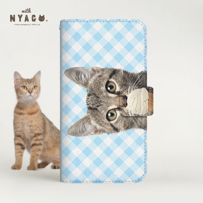 スマホケース 猫 手帳型 全機種対応 薄手ブルー ダイヤ柄 スマホケース 猫 iPhone14 iPhoneケース 可愛い スマホショルダー 猫 ネコ柄 動物