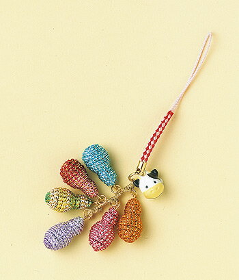 Rakuten - キット・メタリックヤーンで作る 身代わり瓢箪ストラップ・丑（うし）