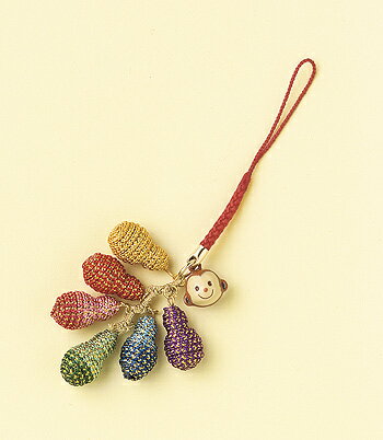 乐天商城 - キット・メタリックヤーンで作る 身代わり瓢箪ストラップ・申（さる）
