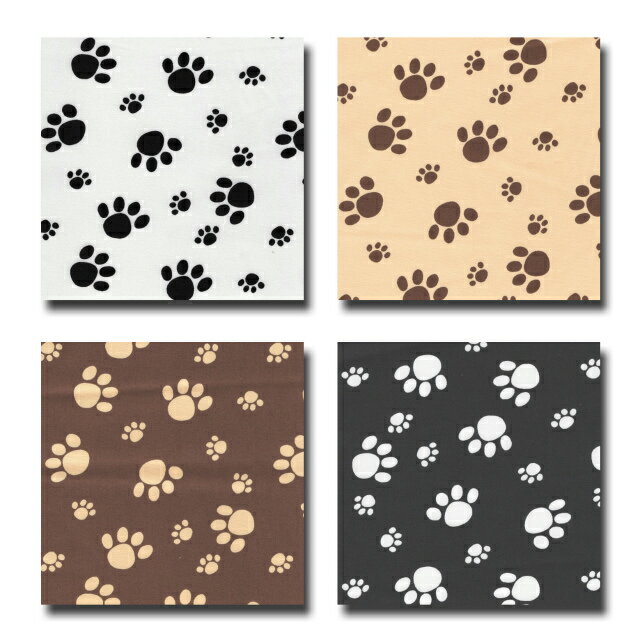 1m単位切り売り ツイル プリント 足あと 肉球 肉球柄 4色あります 生地 布 犬 犬柄 いぬ いぬ柄 動物柄..