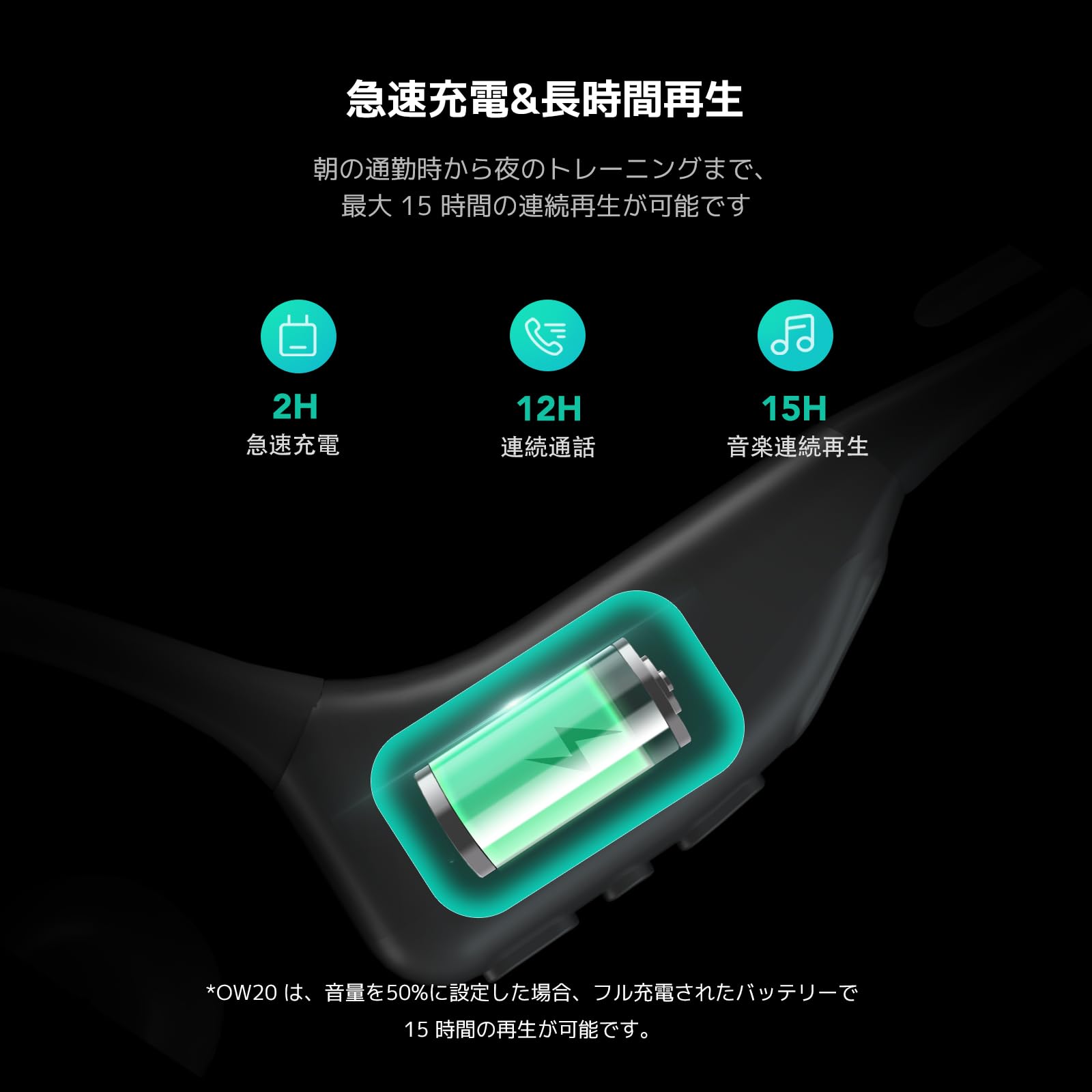 【37%OFFクーポンで6,280円 08/27〆】Nuroum オープンイヤー イヤホンマイク マイク付き ワイヤレス 耳を塞がない ヘッドホン ノイズキャンセリング Web会議用 スポーツ用 空気伝導イヤホン 軽量 骨伝導イヤホン代替品 Bluetooth コードレス 15時間連続使用 OW20B