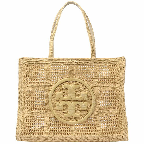 未使用級 TORY BURCH かごバッグ ラフィア ベージュ ポーチ付