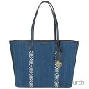 トリーバーチ Tory Burch バッグ レディース トートバッグ トート デニム モノグラム シグネチャー A4収納可能 チャーム付き かばん 鞄 【送料無料】 ブランド トリーバーチ正規品販売店 直営アウトレット店より直輸入