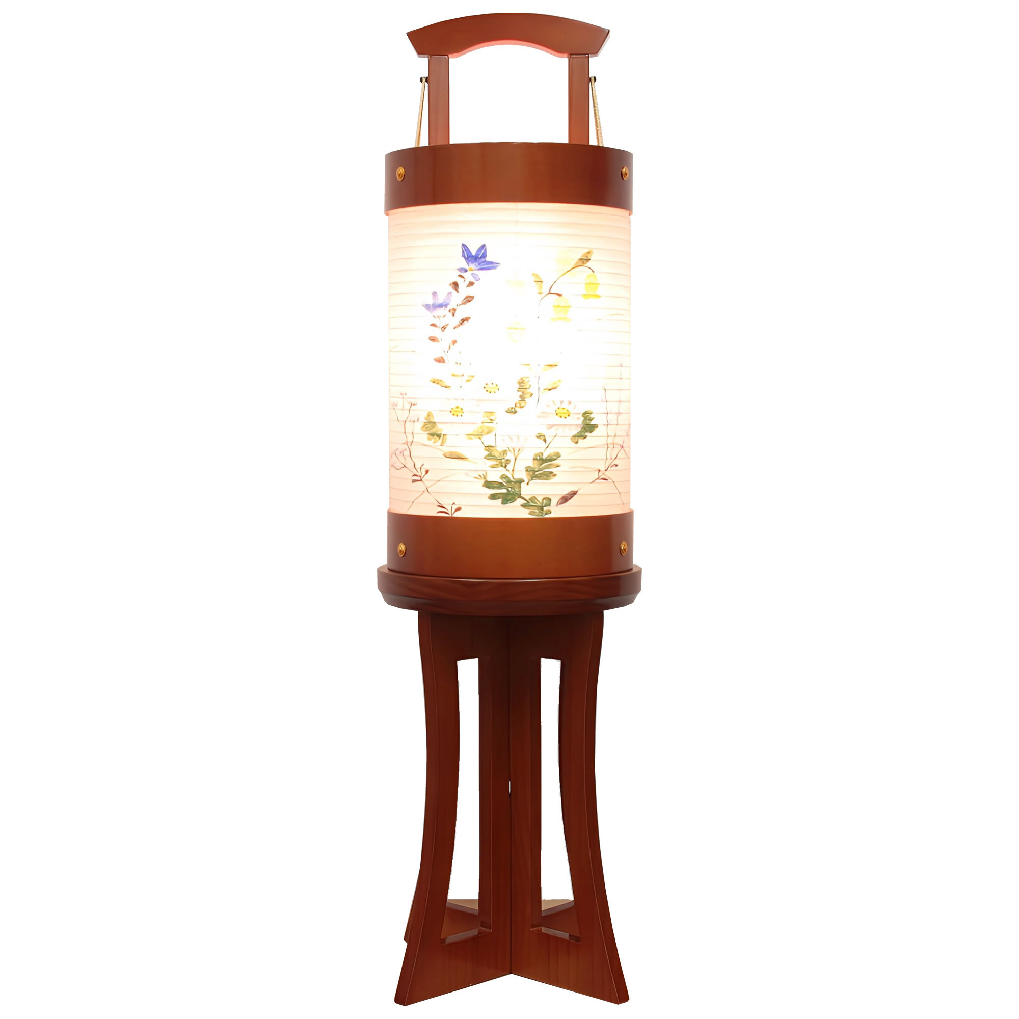Rakuten - 盆提灯(盆ちょうちん) 愁霊燈 (しゅうれいとう) ゆらぎ 6号 絹二重絵入 高70cm×火袋径20cm 八女提灯 玉雲堂