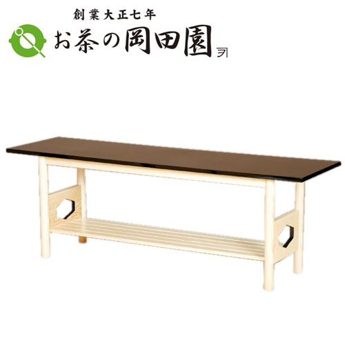 【茶道具】 立礼棚 亀甲透呂色長机(保護板付き)