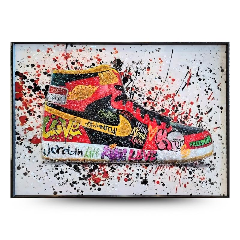 水晶絵　ナイキ　NIKE　スニーカー　アート　アートパネル　絵画　額縁　キラキラ 楽天市場】クリスタル アートパネル ブランドオマージュアート