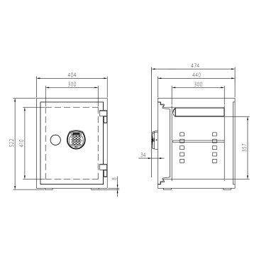 ディプロマット・ジャパン クリスタルシリーズ 耐火・耐水デザイン金庫 A530R3WRRED レッド A4対応 HOME SAFE<家庭用耐火金庫> 1時間耐火 容量36L