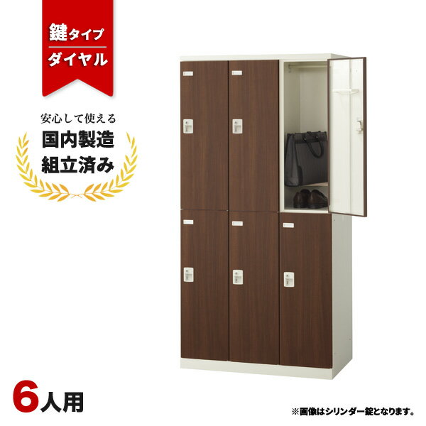 樂天商城 - ロッカー 6人用 鍵付き 3列2段 ダイヤル錠 木目 おしゃれ 更衣室 オフィス 学校 スチールロッカー LK-042744N ∴ 生興 6人用ロッカー W900 D515 H1800 SLBD-6-D2