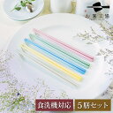 箸 食洗機対応 塗箸 パール 5膳 セット / お箸 若狭塗 抗菌 はし 滑らない 滑り止め付 パステル かわいい おしゃれ 使いやすい 日本製 国産 大人 女...