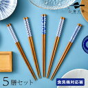 箸 食洗機対応 塗箸 すす竹 陶器柄 5膳 セット / 若狭塗 抗菌 日本製 国産 滑り止め付 和風 箸セット 天然木 シンプル おしゃれ かわいい 使いやすい...