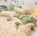 【送料無料】可愛い 布団カバーセット 冬用 防寒対策 寝具カバーセット ベッドシーツ 寝心地が良い 姫系 小花柄 3点セット 暖かい シングル セミダブル フラ...