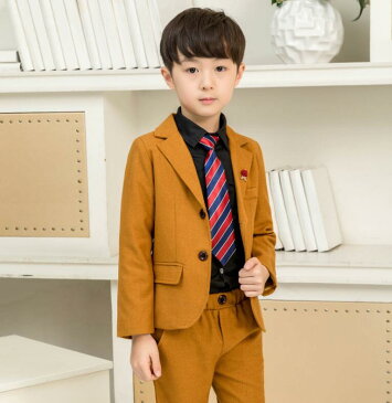 【送料無料】男の子スーツ 秋冬 子供スーツ フォーマルスーツ 4点セット ジャケット+パンツ+ネクタイ+コサージュ 子供服 結婚式スーツ パーティー 礼服 発表会 キッズ スーツ こどもスーツ 上下セット 韓国風 ベビー服 セットアップ 入学式スーツ 卒業式 誕生日 新作