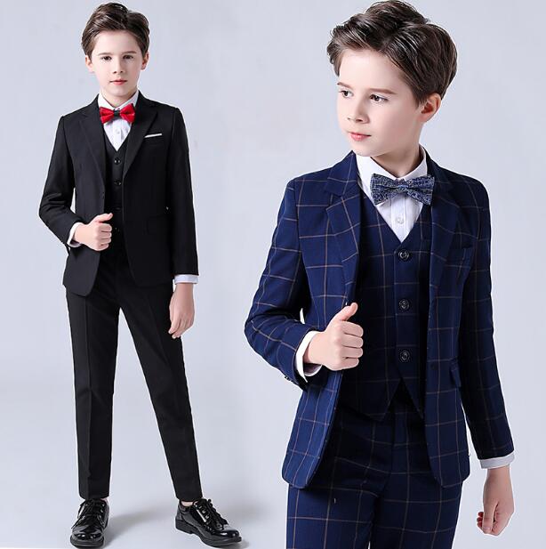 【送料無料】子供スーツ 男の子 子供 スーツ ベビー服 小学校 紳士服 100-160 入園式 入学式 卒業式 長袖 男児 結婚式 韓国風カジュアルスーツ 発表会 タキシード 子ども用スーツ 子供服 4点ジャケット+パンツ+シャツ+ベスト ブレザー フォーマルスーツ キッズ 上下セット