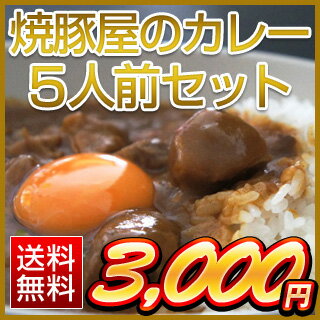 焼豚屋のカレー5人前セット(オコメール3パック+カレー5パック）焼豚 カレー【送料無料】