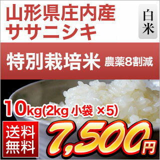 30年産 山形県庄内産 ササニシキ 10kg(2kg×5袋)【白米・玄米】【特別栽培米】【送料無料】