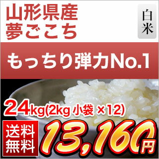 令和元年 (2019年) 山形県産 夢ごこち 白米 24kg(2kg×12袋) 【送...