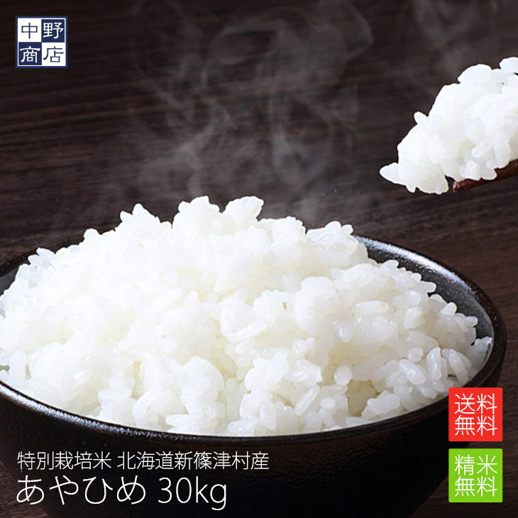 【令和6年度産】送料無料 特別栽培米 減農薬栽培米 玄米 米 /北海道産 あやひめ 30kg新篠津村【生産者 井伊 秀一さん】特別栽培米（節減対象農薬7割減・化学肥料5割減）白米 分づき米 米 北海道米
