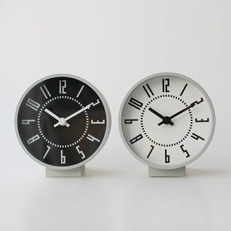 楽天CDC general store【P10倍ワンダフルデー】【動画あり】Lemnos[レムノス]eki clock s（置時計）[置時計 電池式 ステップムーブメント 秒針なし 静か インテリア シンプル 駅時計デザイン]☆